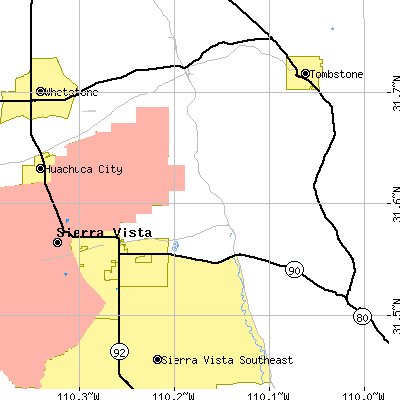 Zip code 85635 close-up map