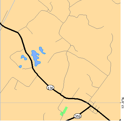 Zip code 42457 close-up map