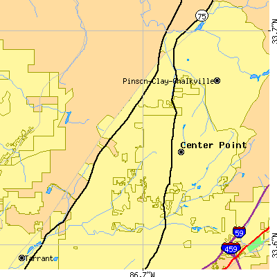 Zip code 35215 close-up map