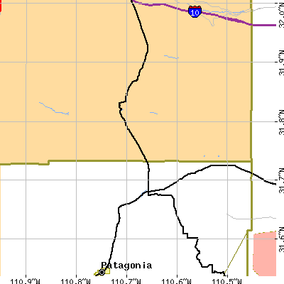 Zip code 85637 close-up map
