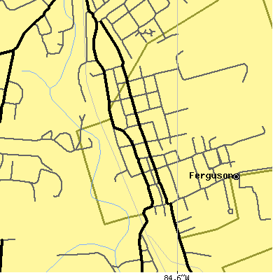 Zip code 42533 close-up map