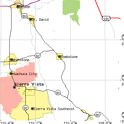 Zip code 85638 close-up map