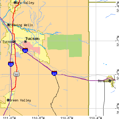 Zip code 85641 close-up map