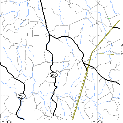 Zip code 42741 close-up map