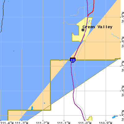 Zip code 85645 close-up map