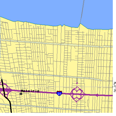 Zip code 70002 close-up map