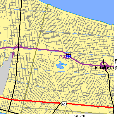 Zip code 70003 close-up map