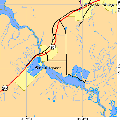 Zip code 70030 close-up map