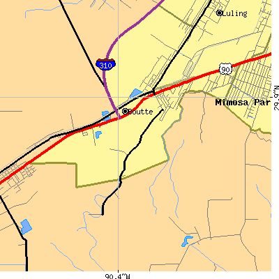 Zip code 70039 close-up map