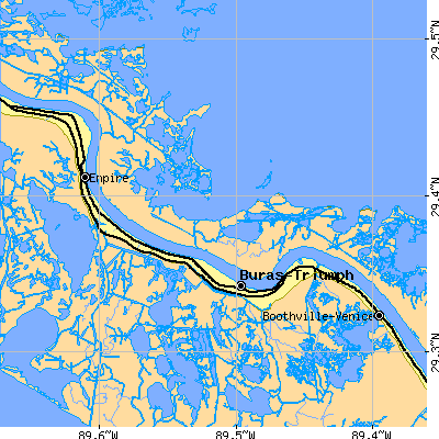 Zip code 70041 close-up map