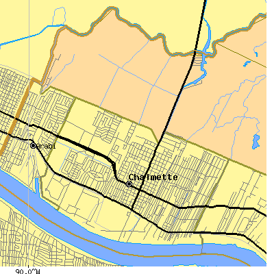 Zip code 70043 close-up map
