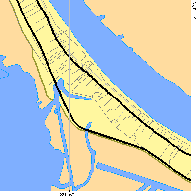 Zip code 70050 close-up map
