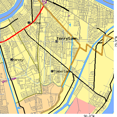 Zip code 70056 close-up map