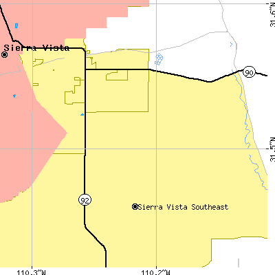Zip code 85650 close-up map