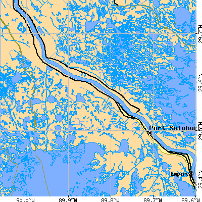 Zip code 70083 close-up map