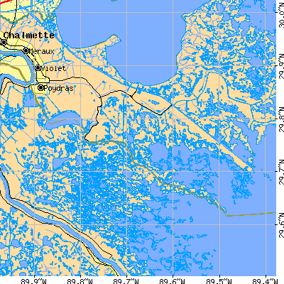 Zip code 70085 close-up map