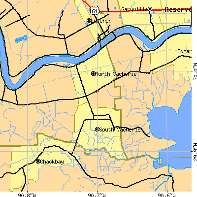 Zip code 70090 close-up map