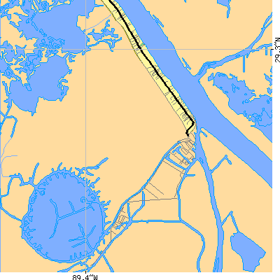 Zip code 70091 close-up map