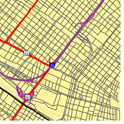 Zip code 70112 close-up map