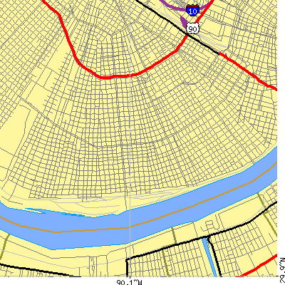 Zip code 70115 close-up map