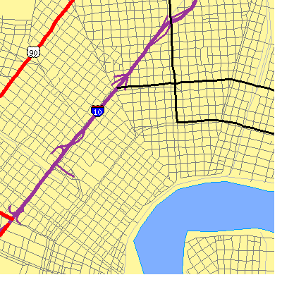 Zip code 70116 close-up map