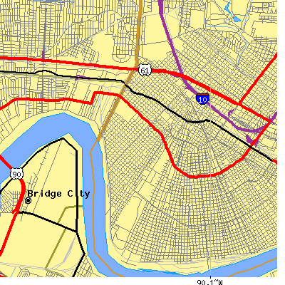 Zip code 70118 close-up map