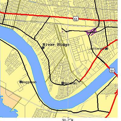 Zip code 70123 close-up map