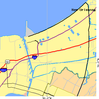 Zip code 70126 close-up map