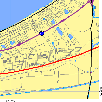 Zip code 70127 close-up map