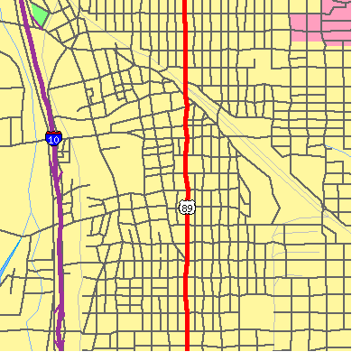 Zip code 85701 close-up map