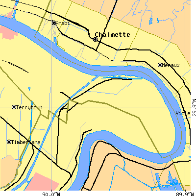Zip code 70131 close-up map