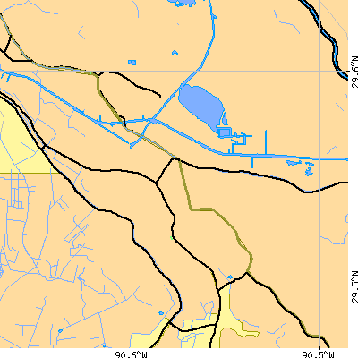 Zip code 70343 close-up map
