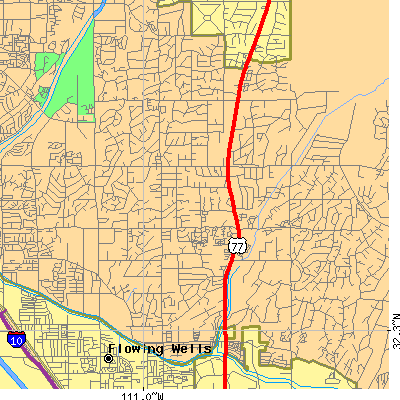 Zip code 85704 close-up map