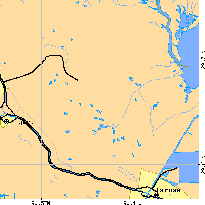 Zip code 70355 close-up map