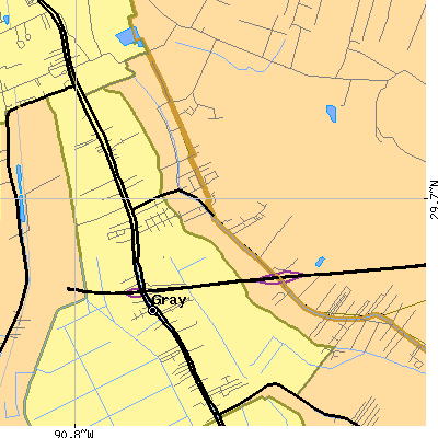 Zip code 70359 close-up map