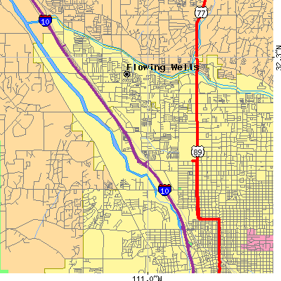 Zip code 85705 close-up map
