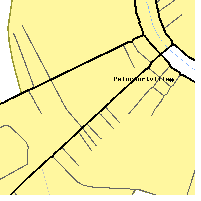 Zip code 70391 close-up map