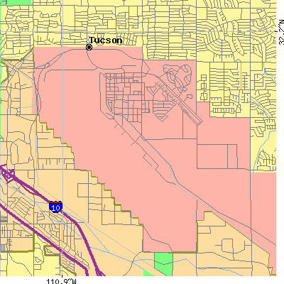 Zip code 85708 close-up map