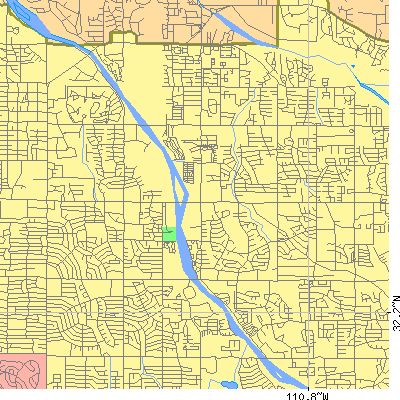 Zip code 85710 close-up map