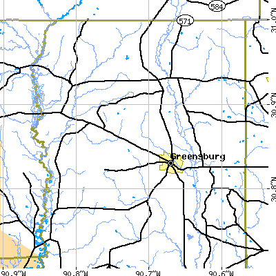 Zip code 70441 close-up map