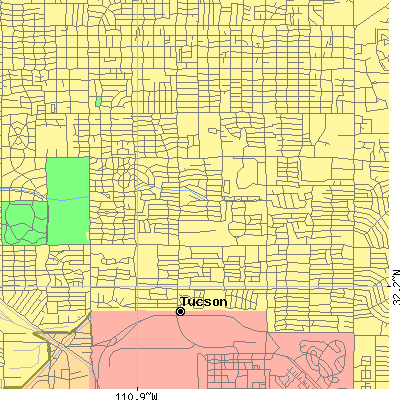 Zip code 85711 close-up map
