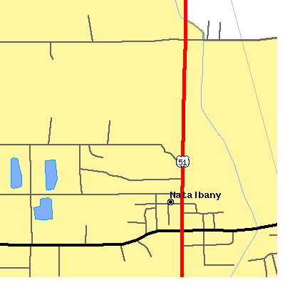 Zip code 70451 close-up map