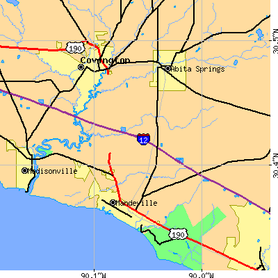 Zip code 70471 close-up map