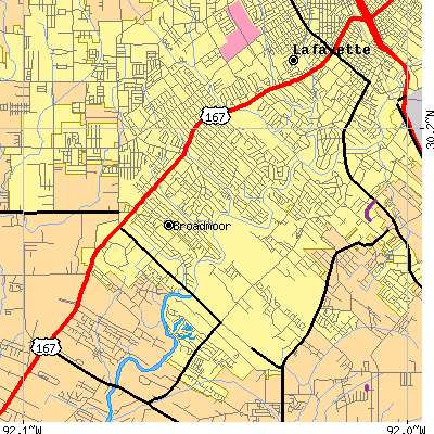 Zip code 70503 close-up map
