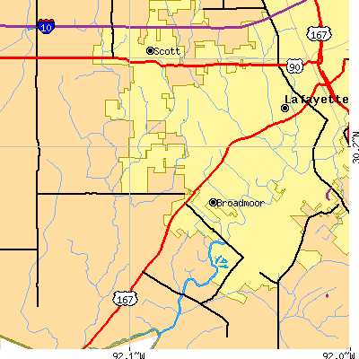 Zip code 70506 close-up map
