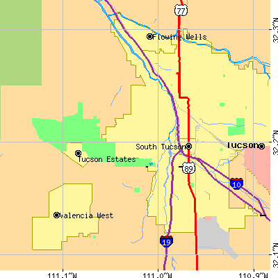 Zip code 85713 close-up map