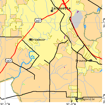 Zip code 70508 close-up map