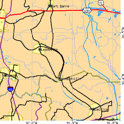 Zip code 70512 close-up map
