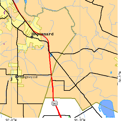 Zip code 70518 close-up map