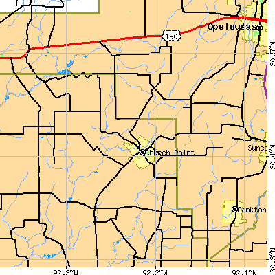 Zip code 70525 close-up map